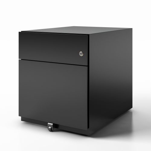 Note Mobile Underdesk  Pedestal 1 stationery 1 file drawers 501mmHx420mmWx565mmD with 6mm decorative to black finish