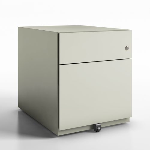Note Mobile Underdesk  Pedestal 1 stationery 1 file drawers 501mmHx420mmWx565mmD with 6mm decorative top goose grey finish
