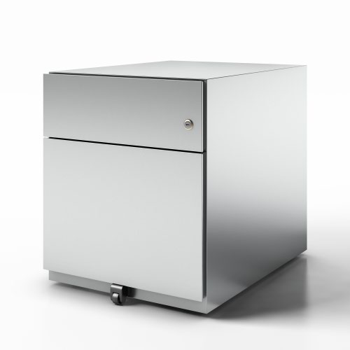 Note Mobile Underdesk  Pedestal 1 stationery 1 file drawers 501mmHx420mmWx565mmD with 6mm decorative top silver finish