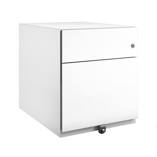 Note Mobile Underdesk Pedestal 1 stationery 1 file drawers 495mmHx420mmWx565mmD Traffic White finish