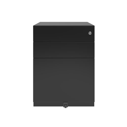 Note Mobile Underdesk  Pedestal 2 intermediate 1 file drawers 571mmHx420mmWx565mmD with 6mm decorative top black finish