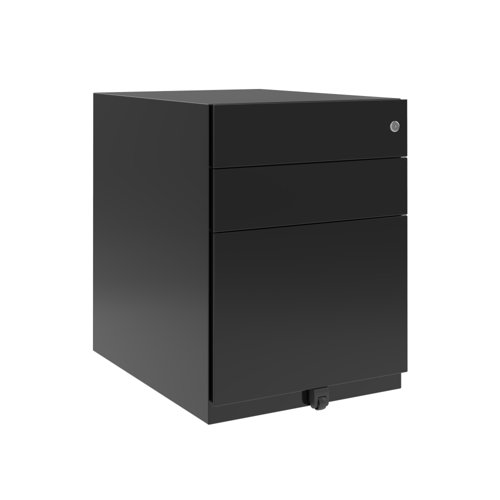 Note Mobile Underdesk Pedestal 2 intermediate 1 file drawers 565mmHx420mmWx565mmD Black finish