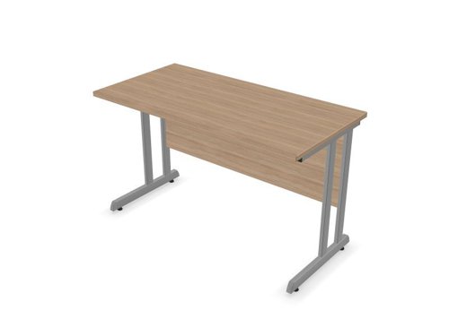 Optima C Cantilever Straight Desk 1000Wx800Dx720H OAK top and Silver frame