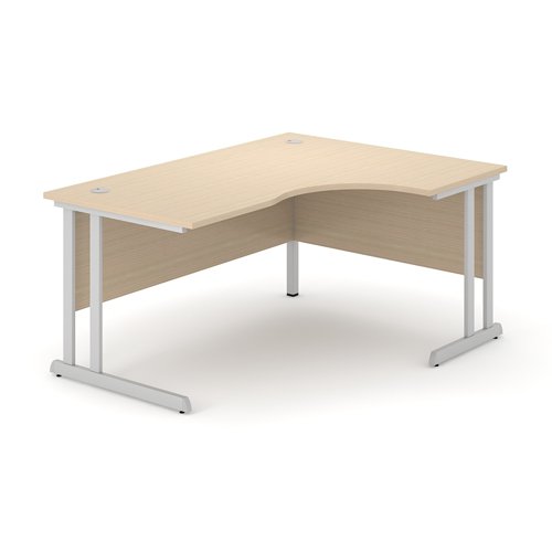 Optima C Cantilever Right Hand Side Crescent Desk 1800Wx1200Dx720H Oak top and White frame