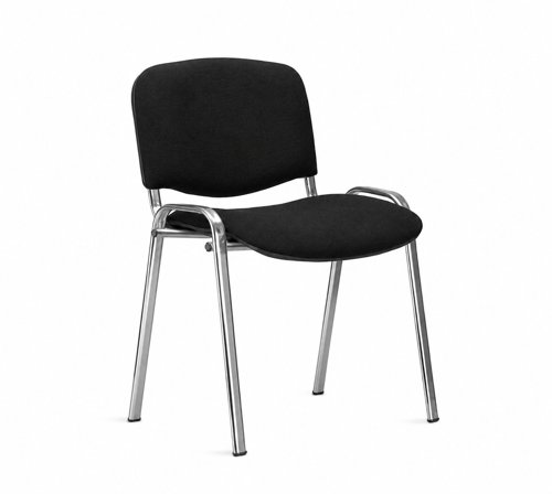 Osi Conference 4 chrome legged chair in Black fabric