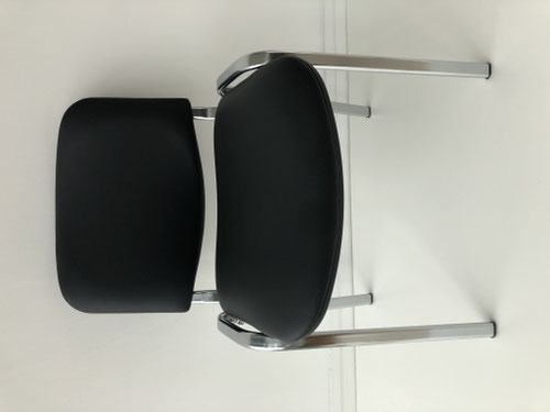 Osi Conference 4 chrome legged chair  in eco black vinyl  finish