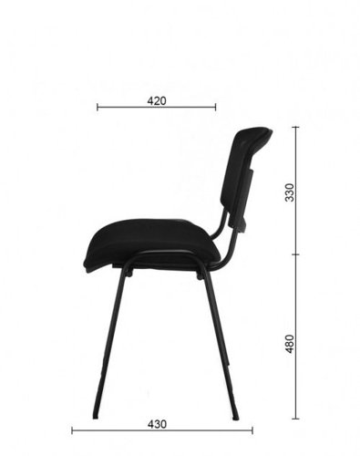 Osi Conference 4 chrome legged chair in eco black fabric