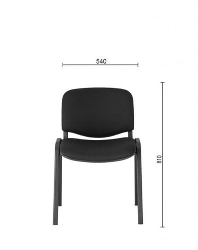 Osi Conference 4 chrome legged chair in eco black fabric - OSI-CR-E001