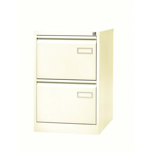 Bisley Filing Cabinet with 2 Lockable Drawers PSF2 470Wx622Dx711H Traffic White