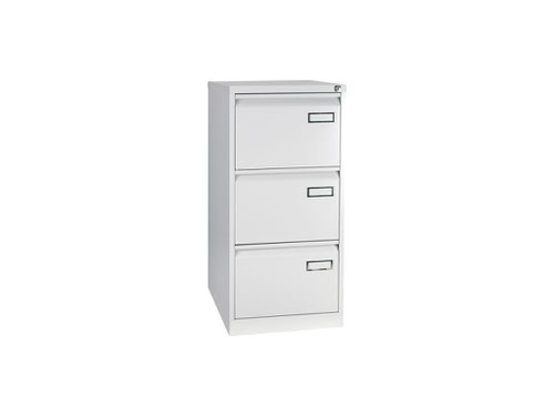 Bisley Filing Cabinet with 3 Lockable Drawers PSF3 470Wx622Dx1016H Traffic White