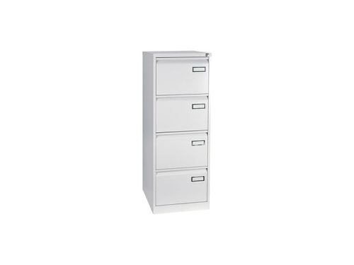 Bisley Filing Cabinet with 4 Lockable Drawers PSF4 470Wx622Dx1321H Traffic White