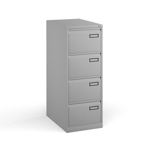 Bisley Filing Cabinet with 4 Lockable Drawers PSF4 470Wx622Dx1321H Goose Grey
