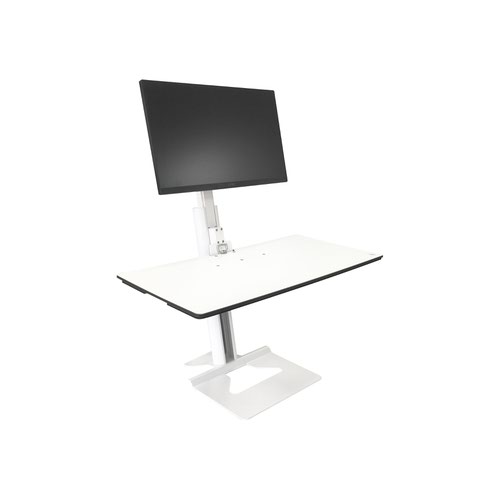 I-Stand Desktop sit stand workstation for single screen in white finish