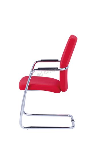 Swing - high back chair  with cantilever chrome frame fully upholstered in black eco vinyl finish