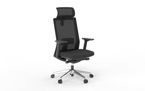 Veneto Executive Mesh Back Task Chair with adjustable arms rest, lumbar support and headrest 