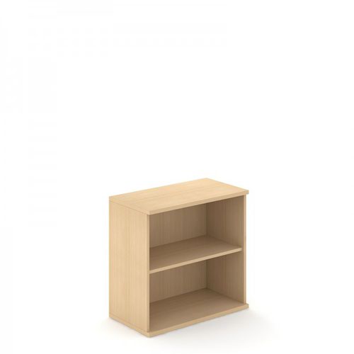 UNI Open Bookcase Melamine Cabinet with one shelf 754Hx425Dx800W beech finish