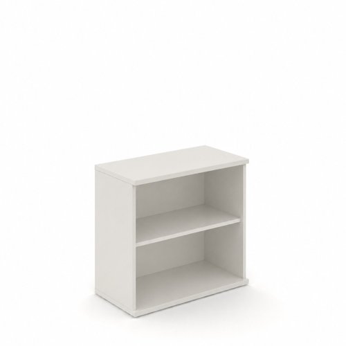 UNI Open Bookcase Melamine Cabinet with one shelf 754Hx425Dx800W White finish
