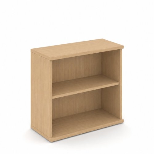 UNI Open Bookcase Melamine Cabinet with one shelf 754Hx425Dx800W Amber Oak finish