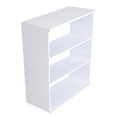 UNI Open Bookcase Melamine Cabinet with two shelves 1120Hx425Dx800W white finish