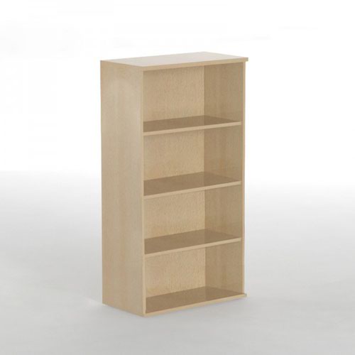 UNI Open Bookcase Melamine Cabinet with three shelves 1508Hx425Dx800W beech finish