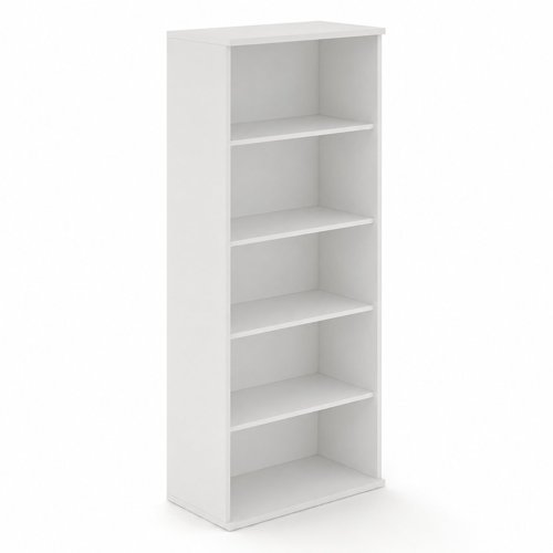 UNI Open Bookcase Melamine Cabinet with four shelves 1874Hx425Dx800W White finish