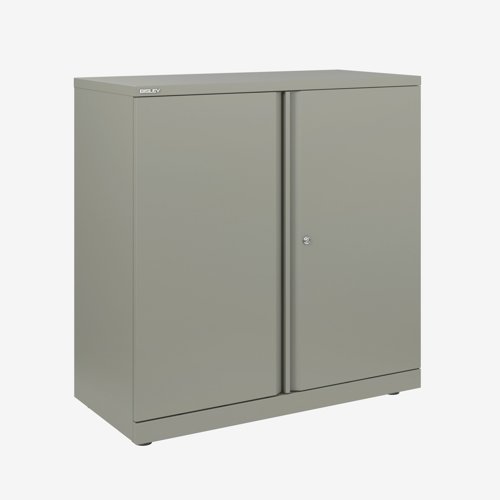 Essentials Two Door Cupboard Supplied Empty 800Wx1000Hx470D in Goose Grey Finish