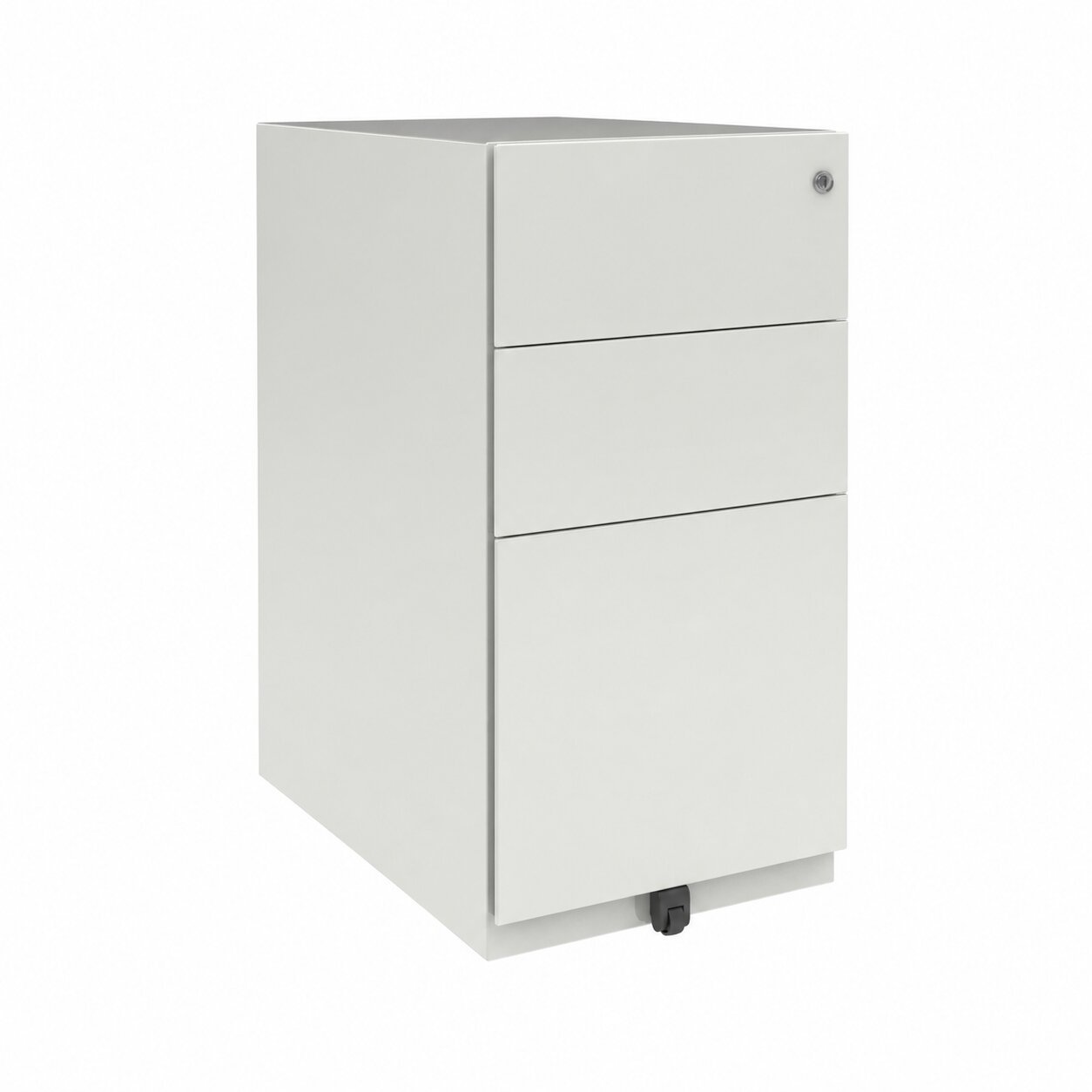 Note Slim Mobile Underdesk Pedestal 2 stationery 1 file drawers 645mmHx300mmWx565mmD Traffic White finish