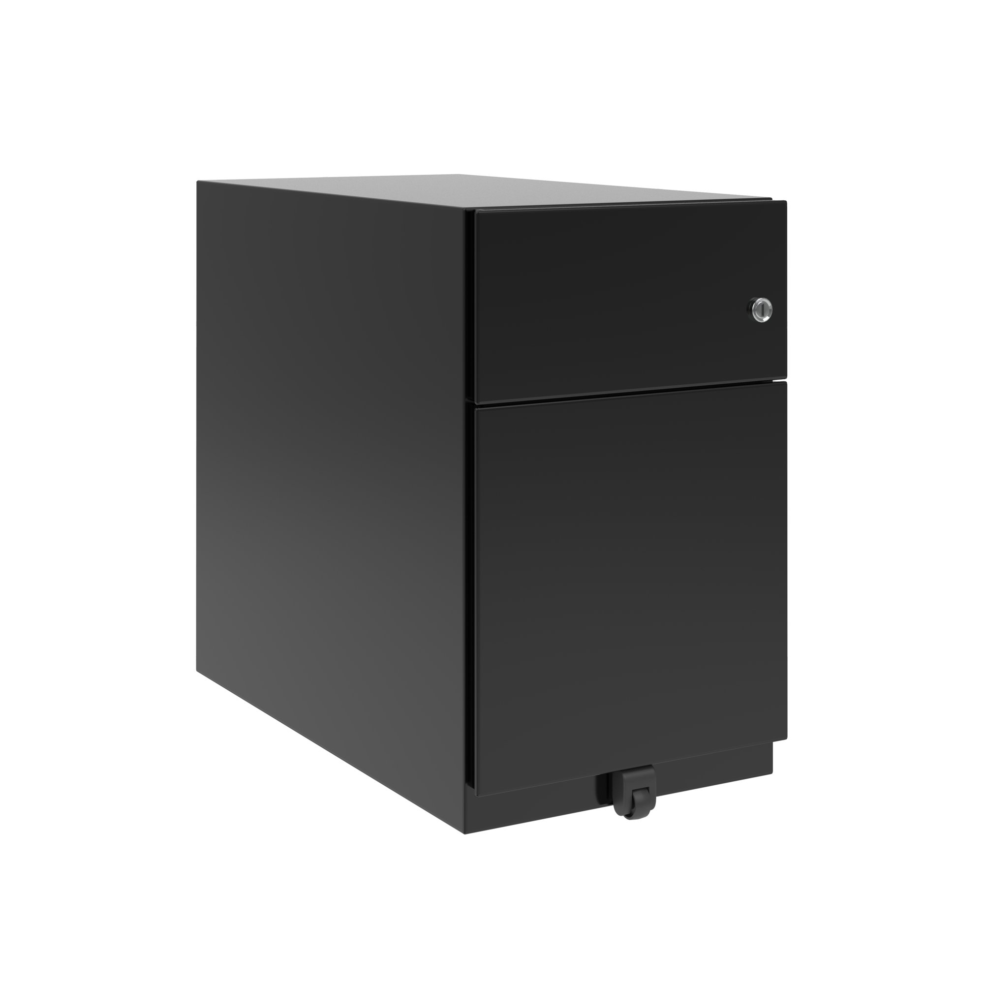 Note Slim Mobile Underdesk Pedestal 1 stationery 1 file drawers 495mmHx300mmWx565mmD Back finish