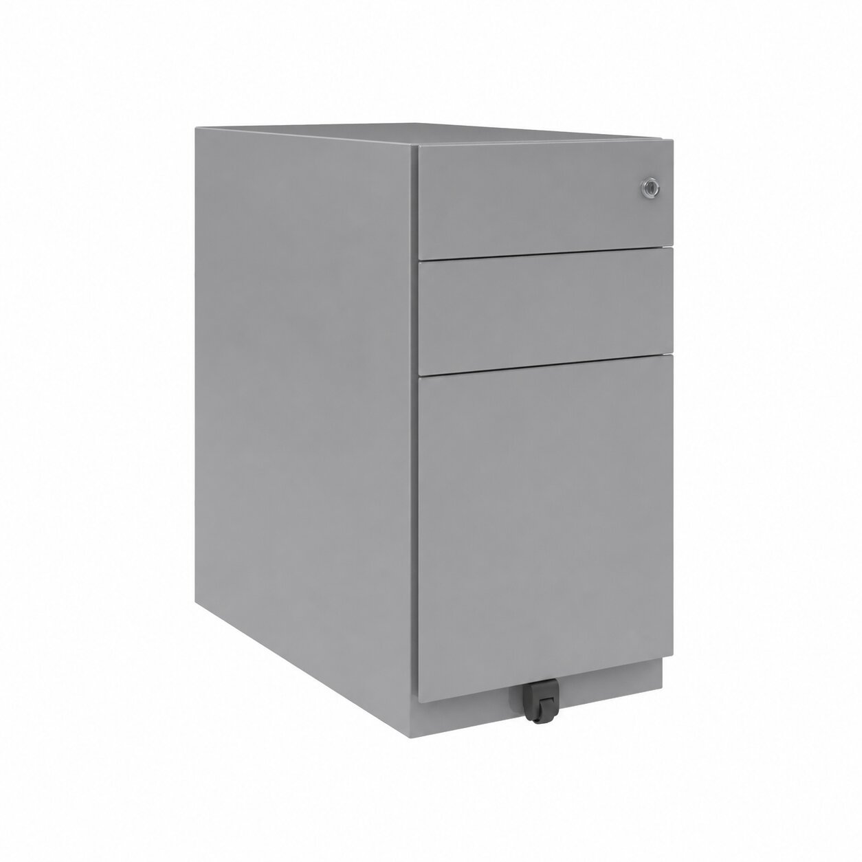 Note Slim Mobile Underdesk Pedestal 2 intermediate 1 file drawers 565mmHx300mmWx565mmD Silver finish
