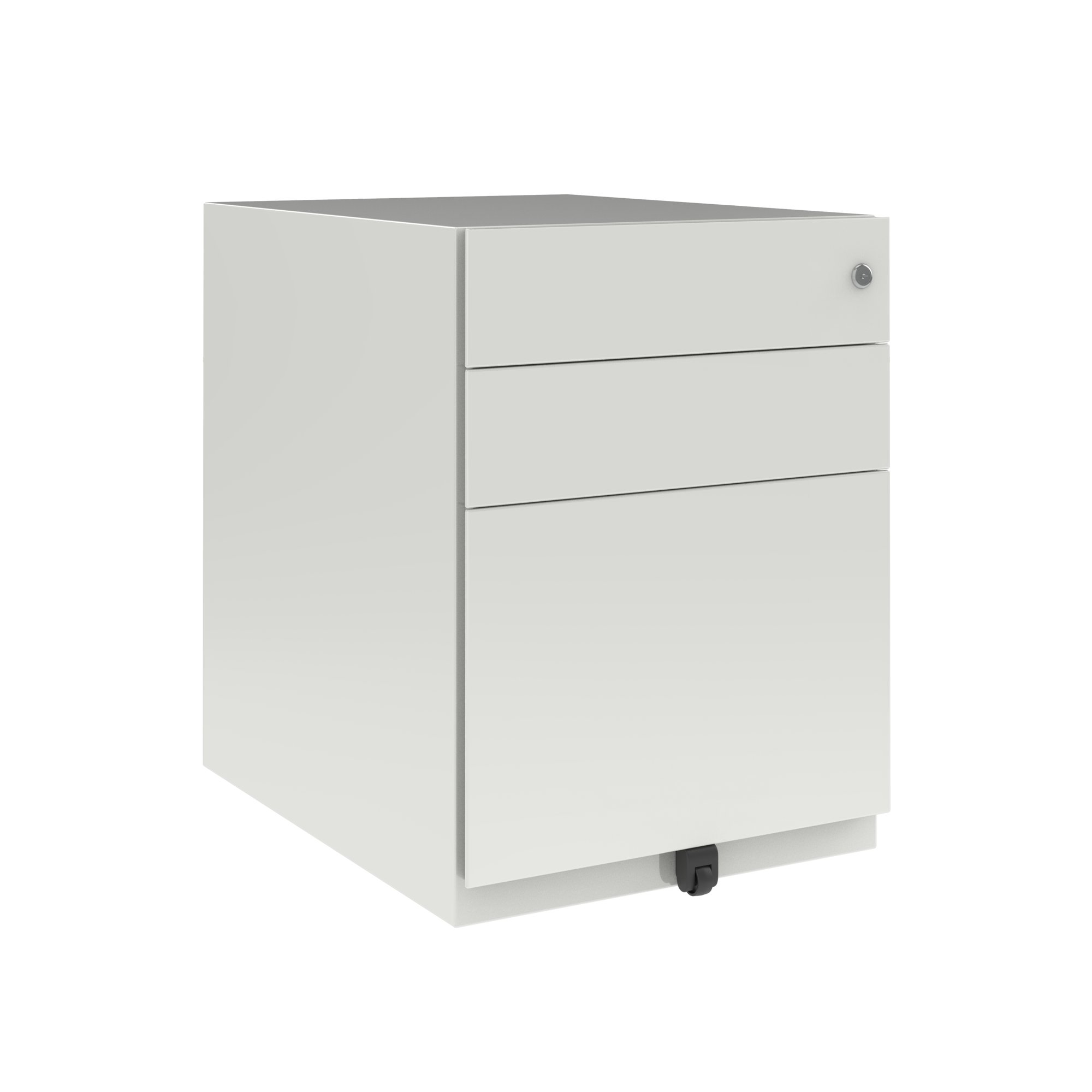 Note Mobile Underdesk Pedestal 2 intermediate 1 file drawers 565mmHx420mmWx565mmD Traffic White finish