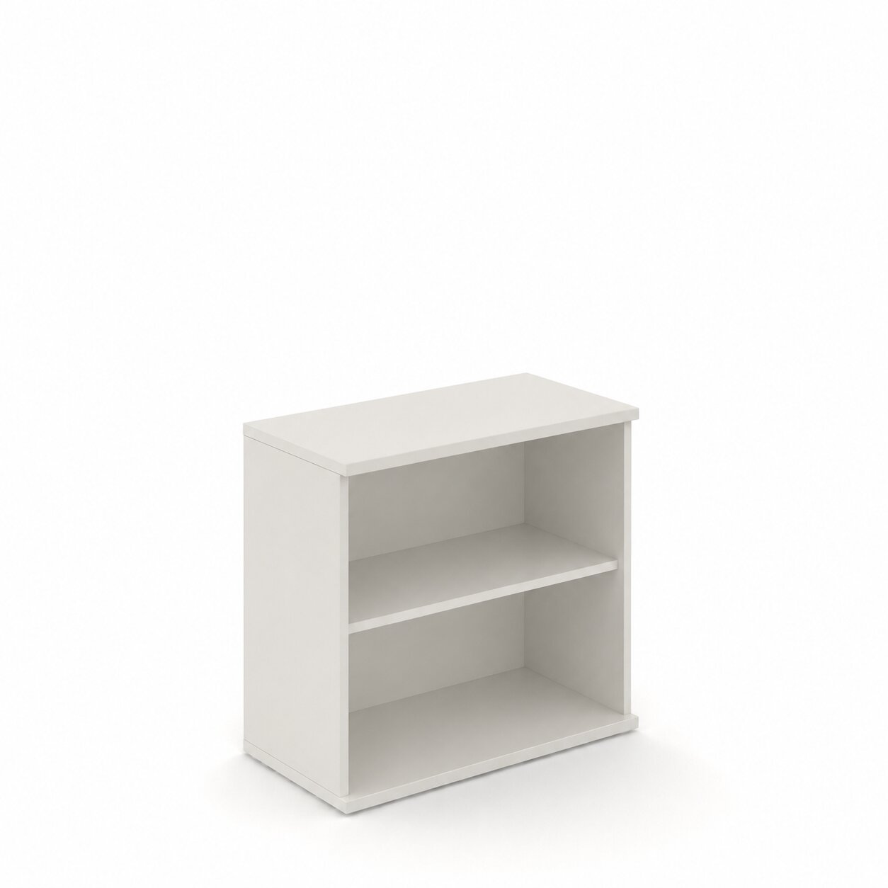 UNI Open Bookcase Melamine Cabinet with one shelf 754Hx425Dx800W White finish
