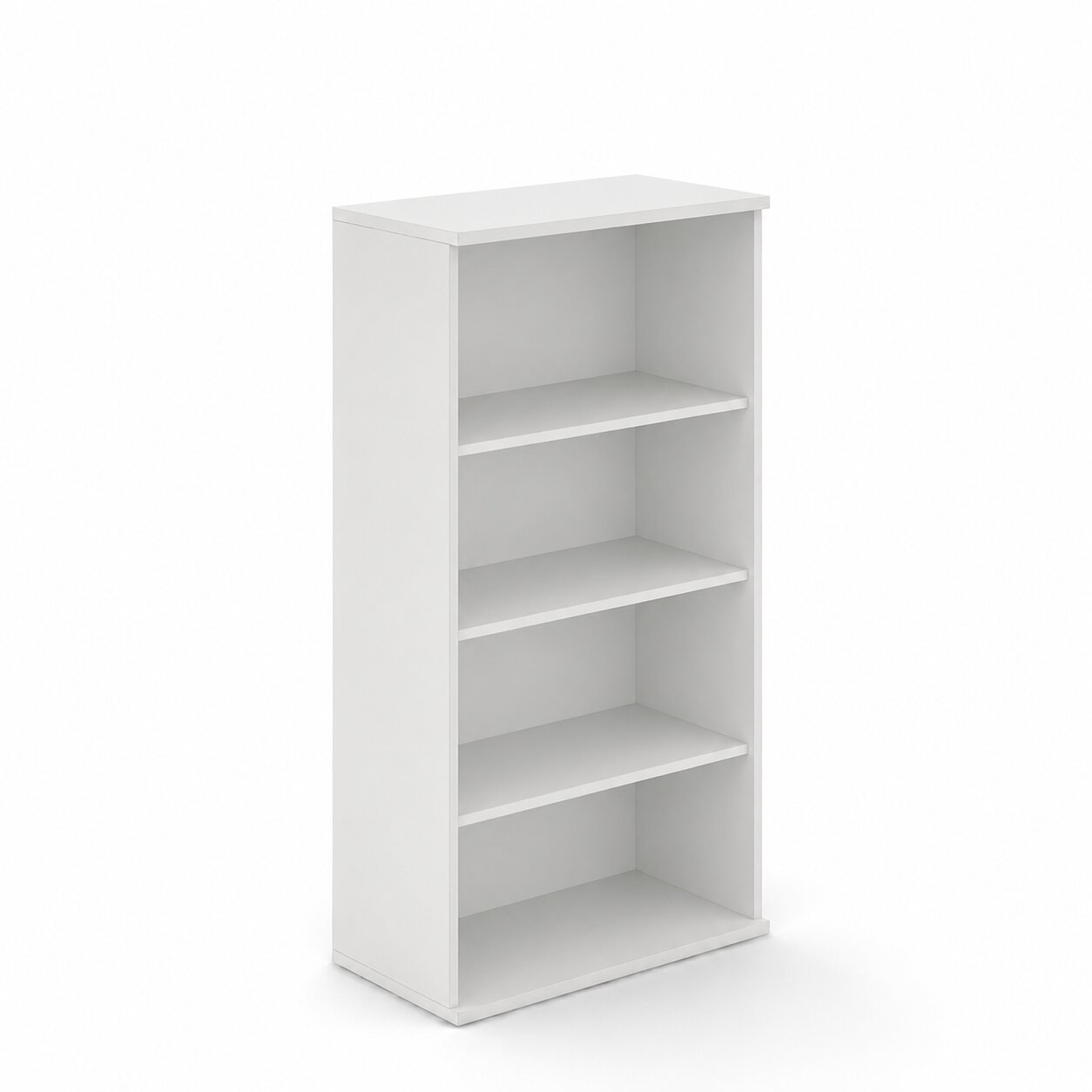 UNI Open Bookcase Melamine Cabinet with three shelves 1508Hx425Dx800W White finish