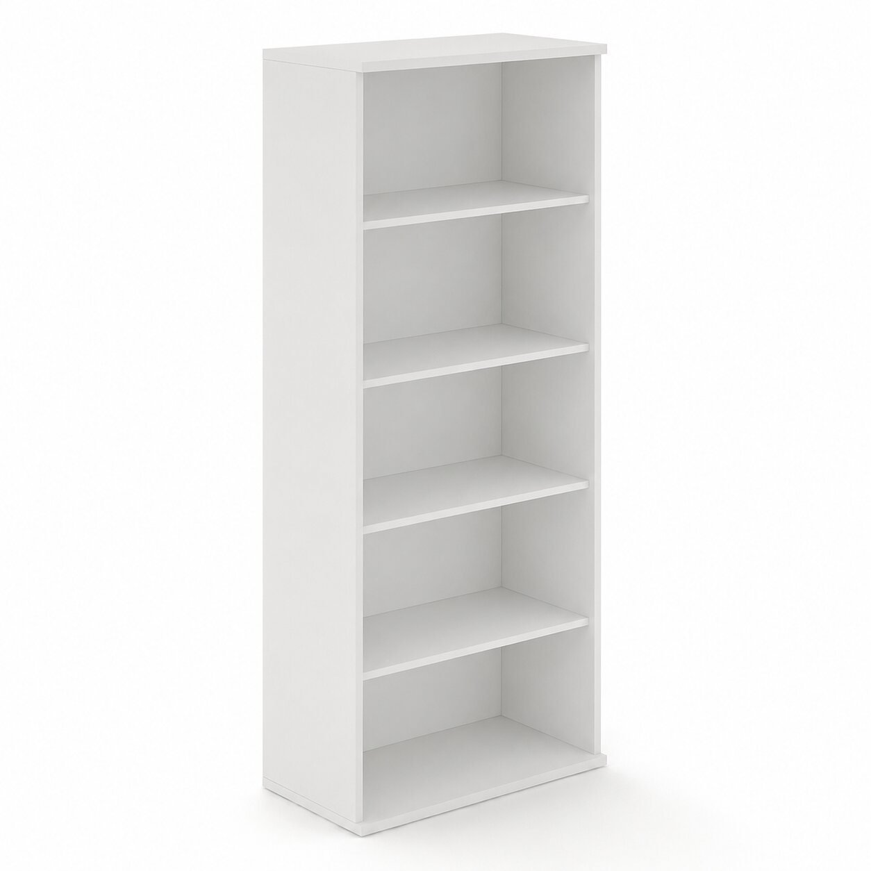 UNI Open Bookcase Melamine Cabinet with four shelves 1874Hx425Dx800W White finish