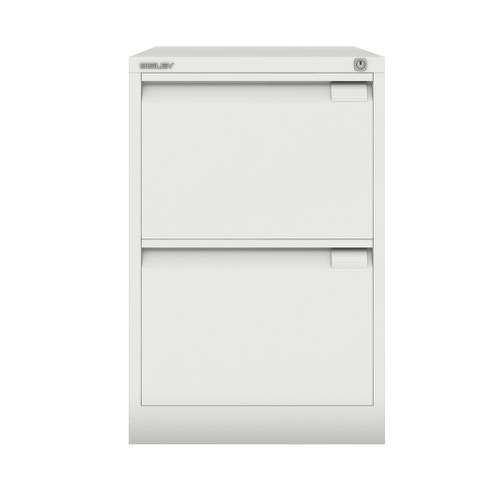 Bisley Filing Cabinet 2 Drawer 470x622x711mm White Ref 1623-ab9