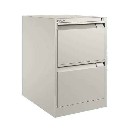 Bisley 2 Drawer Filing Cabinet Lockable 470x622x711mm Goose Grey BS2EGY