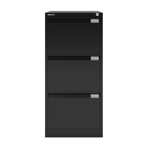 Bisley Filing Cabinet 470x622x1016mm 3 Drawer Black Ref 1633-av1