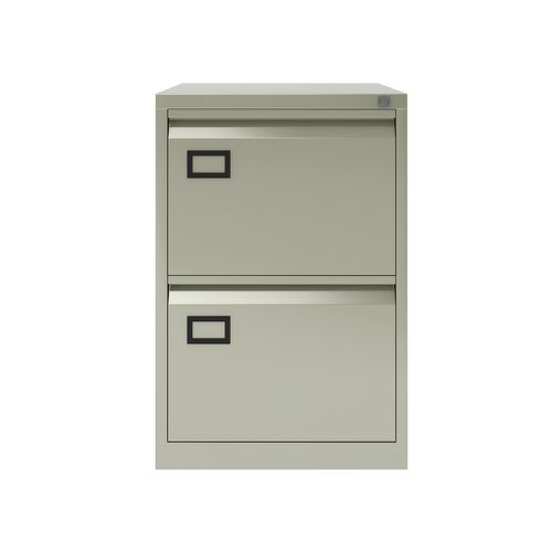 Bisley 2 Drawer Contract Steel Filing Cabinet - Goose Grey