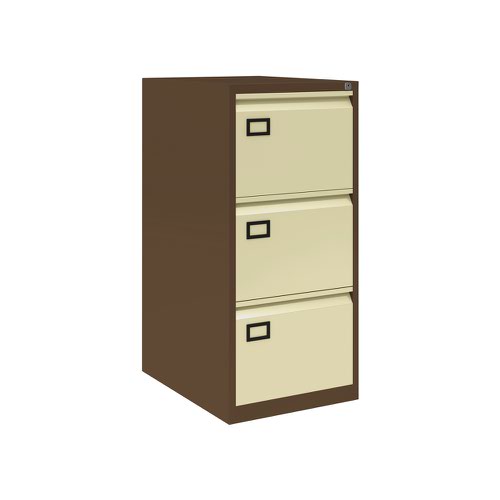Initiative Steel Filing Cabinet 3 Drawer Coffee Cream Filing Cabinets FC5905