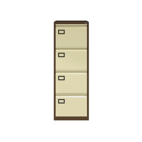 Initiative Steel Filing Cabinet 4 Drawer Coffee Cream Filing Cabinets FC5904