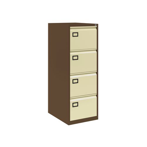 Initiative Steel Filing Cabinet 4 Drawer Coffee Cream Filing Cabinets FC5904