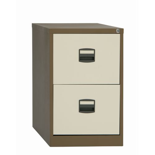 Trexus 2 Drawer Filing Cabinet 470x622x711mm Coffee/Cream Ref 395009