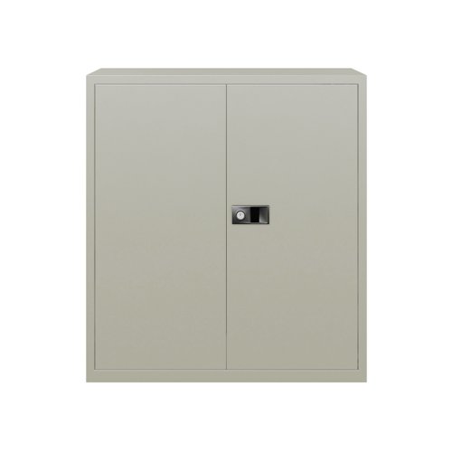 Bisley Economy Cupboard 1000mm High with One Black Dual Purpose Filing Shelf in Goose Grey