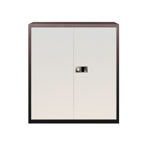 Trexus Two Door Steel Storage Cupboard 914x400x1000mm Coffee/Cream Ref E402A01-av5av6