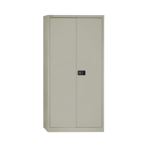 Bisley Two Door Steel Storage Cupboard 914x470x1970-1985mm with 4 Shelves Grey Ref YECB0919/4S