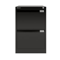 Bisley 2 Drawer Filing Cabinet Lockable 470x622x711mm Black BS2E BLACK
