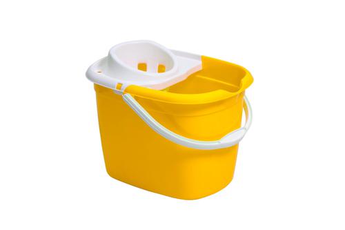 Purely Smile Plastic Mop Bucket and Wringer 12L Ye ll