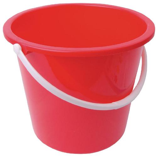 Purely Smile Round Plastic Bucket 9L Red
