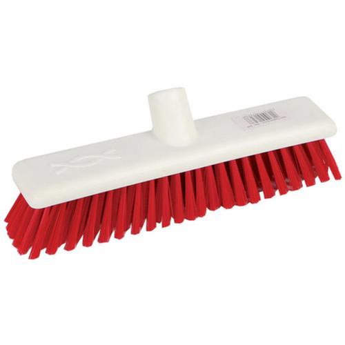 12 Hygiene Broom Head Stiff Red