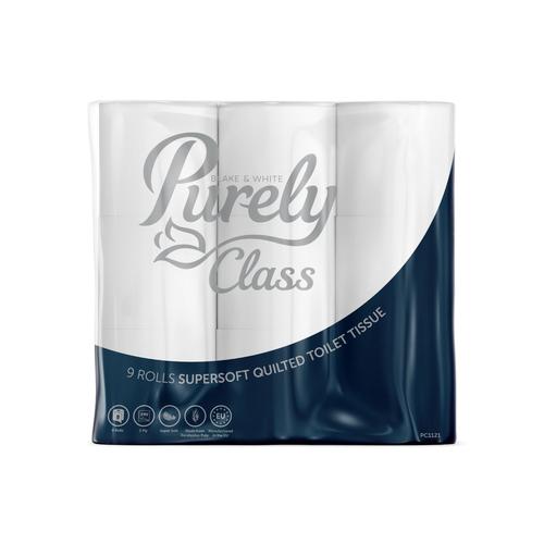 Purely Class Supersoft Toilet Roll 3ply Pack of 9