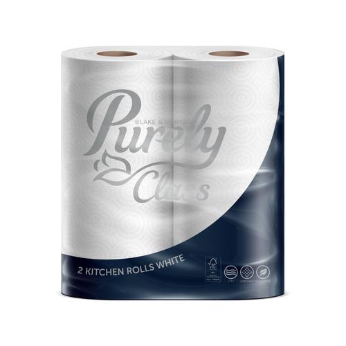 Purely Class Kitchen Roll 3ply 12.5m Pack of 2 Rolls